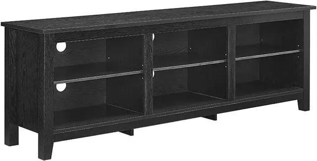 Main image of Walker Edison Wren Classic 6 Cubby TV Stand for TVs up to 80 Inches, 70 Inch, Black