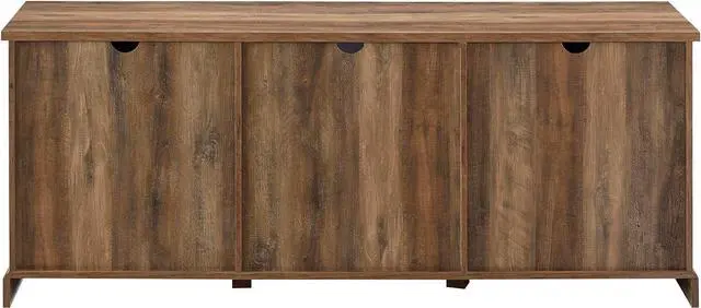 Alt view image 7 of 7 - Walker Edison Corbin Modern Farmhouse TV Stand, Sliding X Barn Door, For TVs Up To 80 Inches, 70 Inch, Reclaimed Barnwood, Rustic Oak
