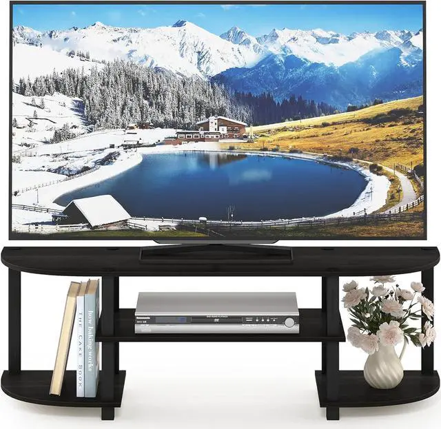 Alt view image 4 of 7 - Furinno Turn-S-Tube Wide TV Entertainment Center, Espresso/Black