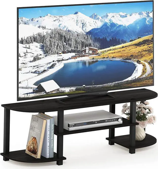 Alt view image 3 of 7 - Furinno Turn-S-Tube Wide TV Entertainment Center, Espresso/Black