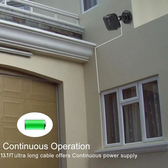 Alt view image 3 of 7 - 2 Pack 13.1FT Power Extension Cable Compatible with WyzeCam Wyze Cam v4 WyzeCam Pan WYZE Cam OG Kasa Cam Nest Cam Blink Cloud Cam USB to Micro USB Durable Charging and Data Sync Cord for Camera-White