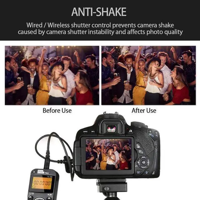 Alt view image 5 of 7 - Wireless Shutter Release Comaptible for Canon, Pixel TW-283 E3/N3 Wireless Remote Control Timer Shutter Release Cable Compatible for Canon EOS 1300D 1100D 760D 750D 5D IV III 1D 6D II 7D