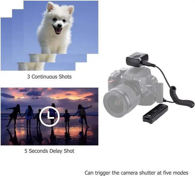 Alt view image 4 of 6 - JJC Radio Wireless Remote Control Shutter Release for Nikon Z5 Z6 Z7 Z6II Z7II D750 D780 D7500 D7200 D5300 D5600 D5500 D3300 D3200 D610 D600 Df D7100 D7000 D5200 D5100 D5000 P1000 & More Nikon Camera