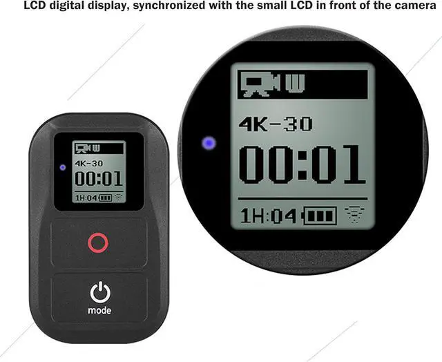 Alt view image 2 of 7 - Waterproof Wireless Remote Control for Gopro Hero 8 Hero 7 Black Hero 6 Black Hero 5 Hero 5session Hero 4 Hero4 Session Hero 3+ Hero 3 Action Camera WiFi Remote
