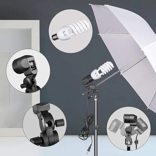 Softbox Lighting Kit Aro De Luz Profesional EMART Umbrella