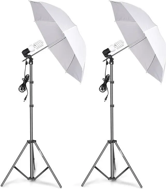 Main image of EMART Photography Umbrella Lighting Kit, 400W 5500K Photo Portrait Continuous Reflector Lights for Camera Video Studio Shooting Daylight (2 Packs)