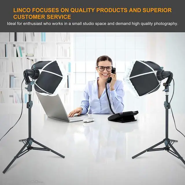 Alt view image 6 of 7 - LINCO Lincostore Photography Photo Table Top Studio Lighting Kit- 30 Seconds to Storage