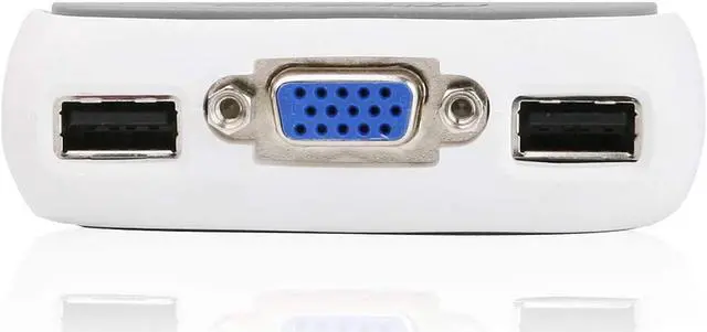 Alt view image 2 of 3 - IOGEAR 2-Port USB VGA Miniview Micro Cabled KVM Switch - 2048 x 1536 - Hot Keys Switch - w/Audio - Plug n Play - PC, MAC, SUN - GCS632U
