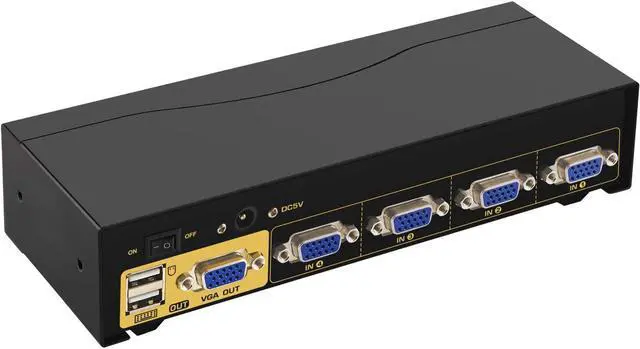 Alt view image 2 of 7 - CKLau 4 Port 450MHz USB Auto VGA KVM Switch with Audio and Cables, Monitor Switch for Multiple Computers Support Windows, Linux, Mac, Debian, Ubuntu, Fedora, Raspbian, Ubuntu