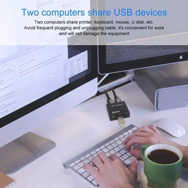 Alt view image 5 of 7 - USB 3.0 Switch Selector, 2 in 1 Out USB Switcher for 2 Computers Share 1 USB Devices, Mouse, Keyboard, Scanner, Printer, Etc