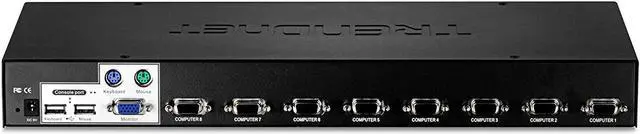 Alt view image 7 of 7 - TRENDnet 8-Port USB/PS2 Rack Mount KVM Switch, TK-803R, VGA & USB Connection, Supports USB & PS/2 Connections, Device Monitoring, Auto Scan, Audible Feedback, Control up to 8 Computers/Servers