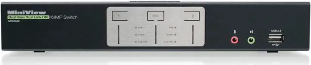 Alt view image 2 of 3 - 2-Port Dual View Dual Link DVI KVMP Switch with Audio, w/Full Set of Cables (GCS1642 TAA Compliant)
