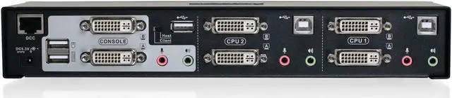 Alt view image 3 of 3 - 2-Port Dual View Dual Link DVI KVMP Switch with Audio, w/Full Set of Cables (GCS1642 TAA Compliant)