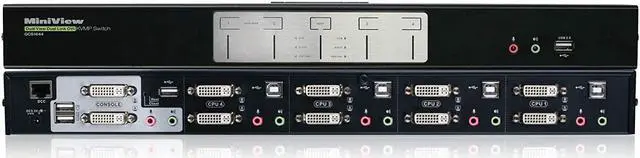 Alt view image 3 of 3 - 4-Port Dual View Dual-Link DVI KVMP Switch with Audio, w/Full Set of Cables,(GCS1644 TAA Compliant)