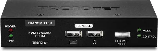Alt view image 7 of 7 - TRENDnet KVM Extension Kit, Extend Keyboard/Video/Mouse Controls, up to 100 Meters (328 ft.), Hot-Keys, Transmitter, Receiver, PS/2, VGA, TK-EX4