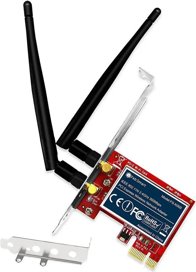 Main image of FebSmart Wireless N 2.4GHz 300Mbps PCIe Wireless Network Adapter for Windows 10 8.1 8 7 XP Server(32/64bit) and Linux PCs ,PCIe WiFi Card,PCIe WiFi Adapter(FS-N300)