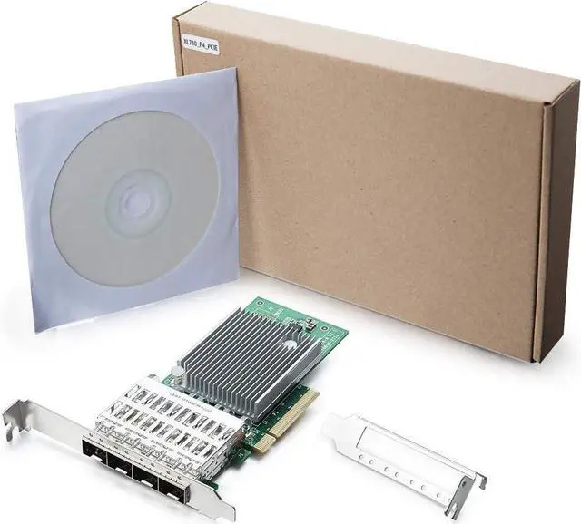 Alt view image 3 of 7 - 10Gb SFP+ PCI-E Network Card NIC, Compare to Intel X710-DA4, with Intel XL710-BM1 Chip, Quad SFP+ Port, PCI Express 3.0 X8, Ethernet Converged Network Adapter Support Windows Server/Linux/VMware