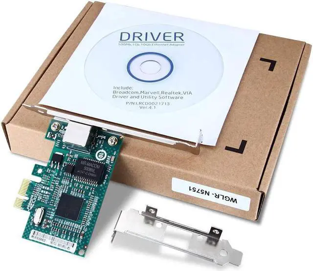 Alt view image 7 of 7 - 1.25G Gigabit Ethernet Network Card with Broadcom BCM5751 Controller-10/100/1000Mbps Ethernet Network Adapter(NIC) Compatible for BCM5751-T1, Single RJ45 Copper Port, PCI-Express 2.1 X1