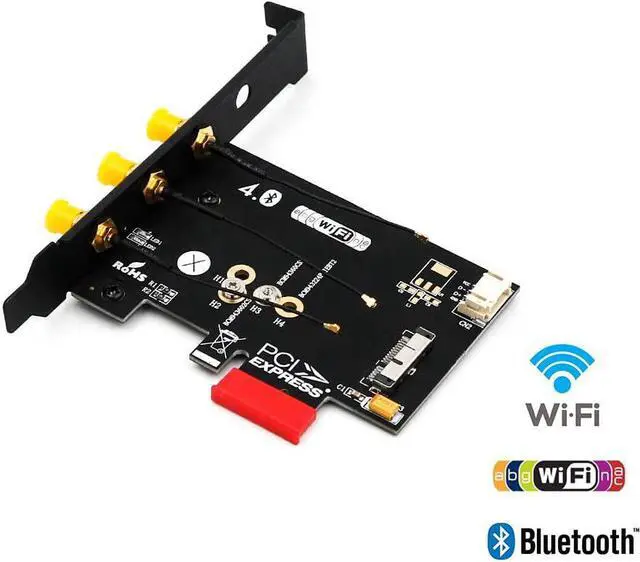 Alt view image 4 of 7 - WiFi + Bluetooth 4.0 Card to PCI-E x1 Adapter Card PC/Hackintosh Without BCM943224PCIEBT2/bcm94360CS2/BCM943602CS (Black) (WiFi + Bluetooth 4.0)