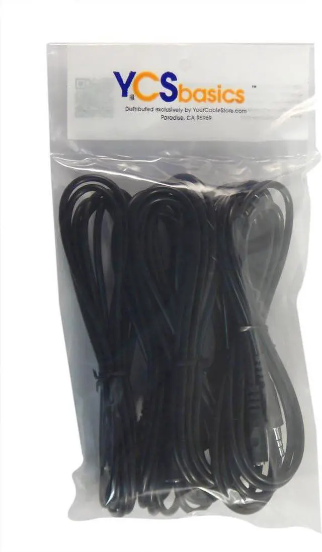 Alt view image 2 of 2 - Five Pack of YCS Basics 6 Foot 3.5mm Headphone Extension Cables Male/Female