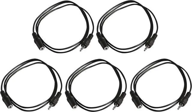 Main image of Five Pack of YCS Basics 3 Foot 3.5mm Headphone Extension Cables Male/Female