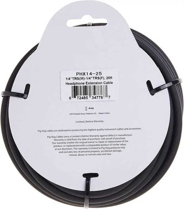 Alt view image 4 of 4 - PHX14-25 1/4 TRSF to 1/4 TRSM Headphone Extension Cable 25 Feet