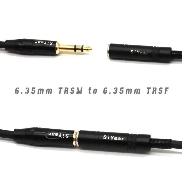 Alt view image 4 of 5 - 1/4 inch Headphone Extension CableGold-Plated 6.35mm Quarter inch TRS Male to 1/4 Female Stereo Jack Guitar Extension Cord10Feet
