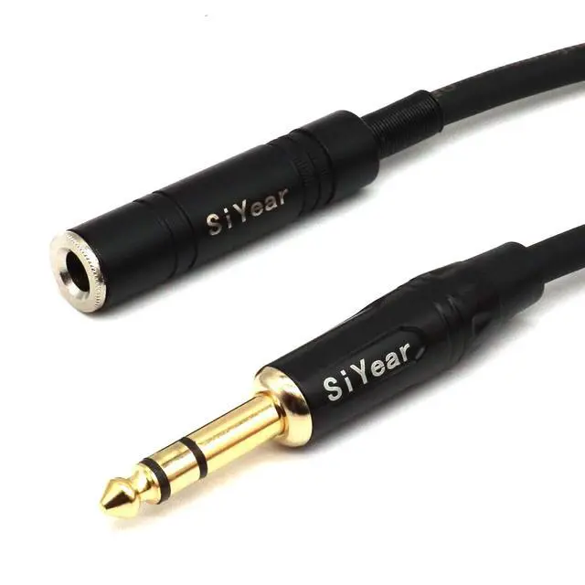 Alt view image 2 of 5 - 1/4 inch Headphone Extension CableGold-Plated 6.35mm Quarter inch TRS Male to 1/4 Female Stereo Jack Guitar Extension Cord10Feet