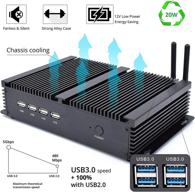 Alt view image 4 of 7 - Fast Mini Desktop PC, i5 CPU, 8GB RAM, 128GB SSD, 1TB HDD, HD Graphics 4000, 4xCOM RS232, 4xUSB 3.0, 2xNICs, HD, VGA, Metal Case