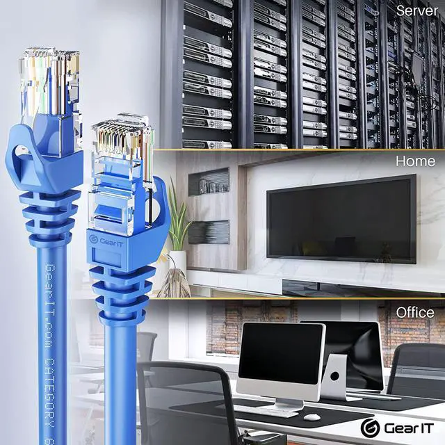 Alt view image 7 of 7 - South City Mall 20-Pack Cat6 Patch Cable 2 Feet Cat 6 Ethernet Cable Snagless Flexible Soft Tab - Preimum Series - Blue