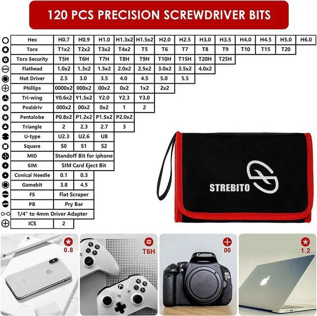 Alt view image 2 of 7 - Screwdriver Sets 142-Piece Electronics Precision Screwdriver with 120 Bits Magnetic Repair Tool Kit for iPhone, MacBook, Computer, Laptop, PC, Tablet, PS4, Xbox, Nintendo, Game Console