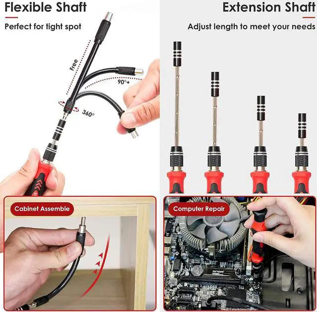 Alt view image 4 of 7 - Screwdriver Sets 142-Piece Electronics Precision Screwdriver with 120 Bits Magnetic Repair Tool Kit for iPhone, MacBook, Computer, Laptop, PC, Tablet, PS4, Xbox, Nintendo, Game Console