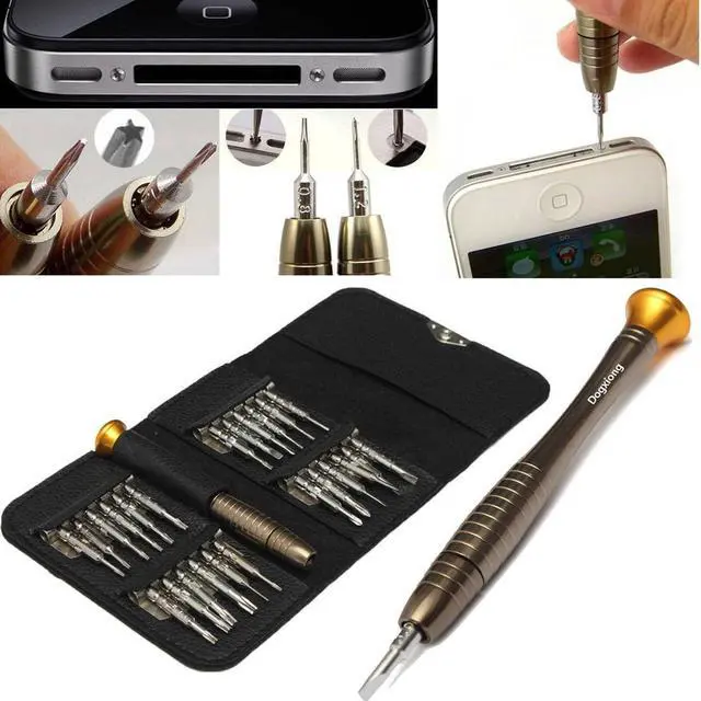 Alt view image 3 of 7 - 6in1 Torx T5 T6 Phillips Slot Type 0.8mm 1.2mm Pentalobe 5 Point Star Repair Magnetic Screwdriver Open Tool kit for MacBook Pro Retina Air iPad iPhone 11 12 Pro X XR XS Max 7 8 Plus iPod