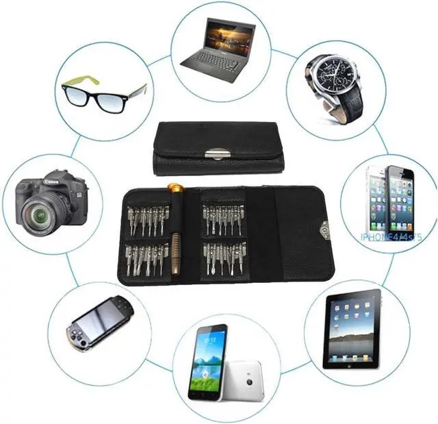 Alt view image 5 of 7 - 6in1 Torx T5 T6 Phillips Slot Type 0.8mm 1.2mm Pentalobe 5 Point Star Repair Magnetic Screwdriver Open Tool kit for MacBook Pro Retina Air iPad iPhone 11 12 Pro X XR XS Max 7 8 Plus iPod