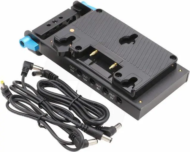 Main image of Gold Mount Battery Plate 7 Way D-tap DC USB Output 15mm Rod Clamp Adapter Power Supply Compatible for Anton Bauer Battery (Multi Output)