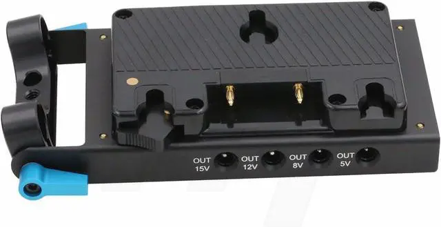 Alt view image 2 of 6 - Gold Mount Battery Plate 7 Way D-tap DC USB Output 15mm Rod Clamp Adapter Power Supply Compatible for Anton Bauer Battery (Multi Output)