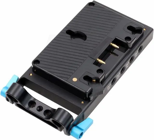 Alt view image 4 of 6 - Gold Mount Battery Plate 7 Way D-tap DC USB Output 15mm Rod Clamp Adapter Power Supply Compatible for Anton Bauer Battery (Multi Output)