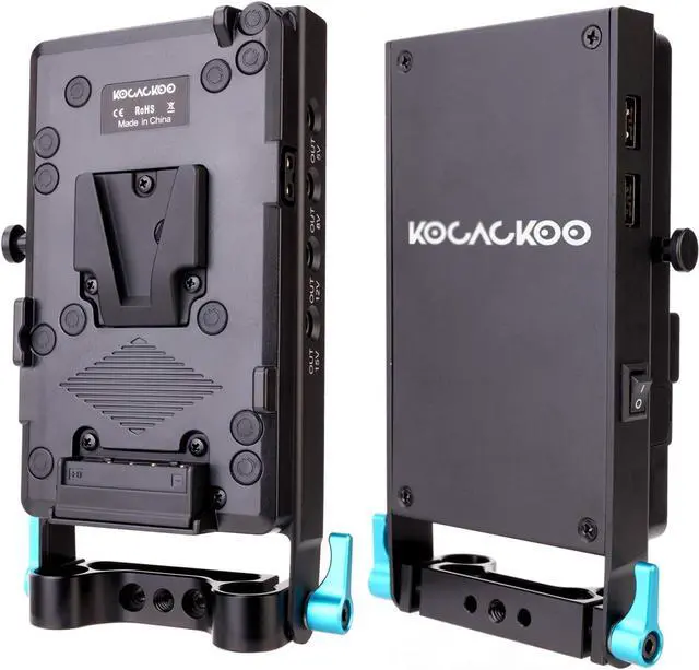 Alt view image 6 of 7 - Lock Battery Plate Power Supply Splitter Adapter with 15mm Rod Clamp + BMPCC 4K and 6K Locking DC Cable for Blackmagic Pocket Cinema Camera 4K/6K.