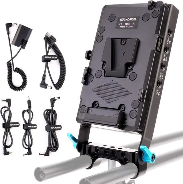 Main image of Lock Battery Plate Power Supply Splitter Adapter with 15mm Rod Clamp + LP-E6 Dummy Battery for BMPCC 4K/6KDSLR RED CamerasCamcordersCanon 5D2/5D3/5D4/6D/6D2/7D/7D2/70D/80D/5DSR