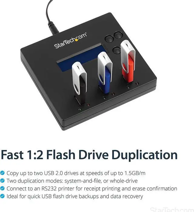 Alt view image 3 of 7 - Good Product Outlet.com 1:2 Standalone USB Duplicator and Eraser - Memory Stick Cloner - USB 2.0 Flash Drive Copier / Thumb Eraser (USBDUP12)
