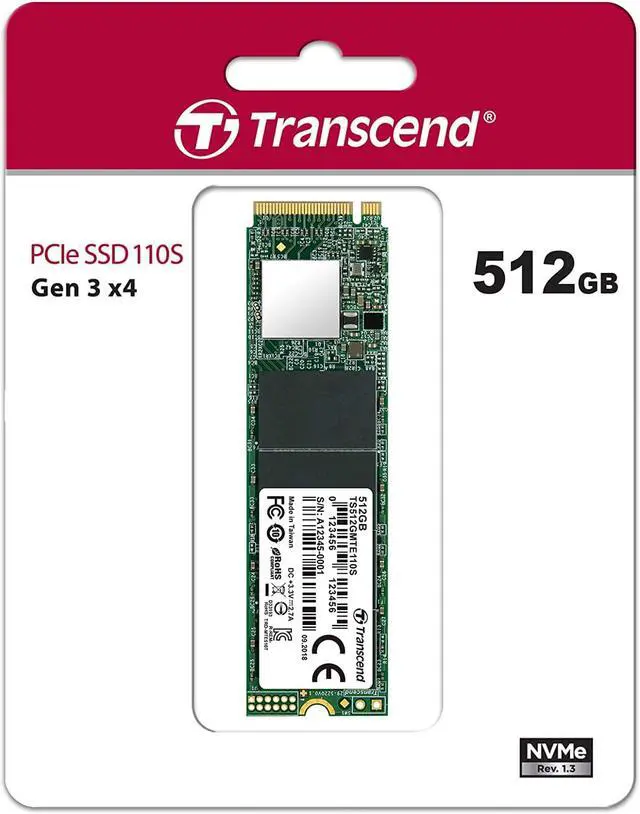 Alt view image 11 of 20 - Transcend 110S 512GB M.2 2280 PCIe GEN3X4 3D TLC Double-sided Internal Solid State Disk TS512GMTE110S