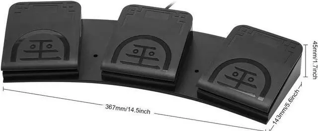 Alt view image 2 of 7 - iKKEGOL Upgraded USB Triple Foot Pedal Optical Switch Control 3 Key Button Program Computer Keyboard Mouse Game Action HID