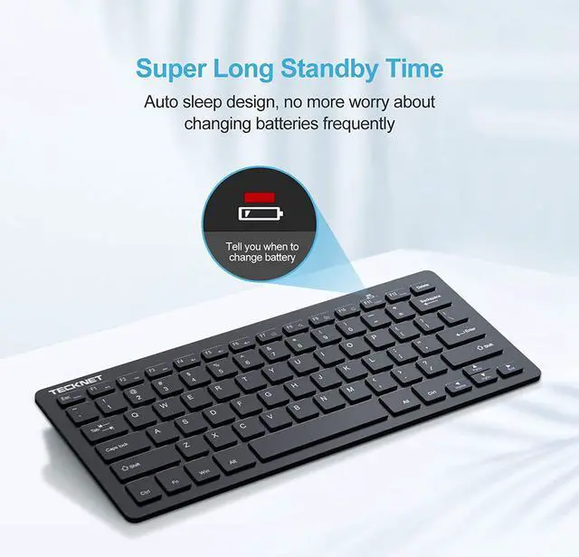 Alt view image 5 of 7 - Wireless Keyboard, Good Product Outlet 2.4GHz Ultra Slim Portable Compact Size Quite Small Keyboards for PC, Desktop, Smart TV, Notebook, Laptop, Windows 7/8 /10, Max iOS