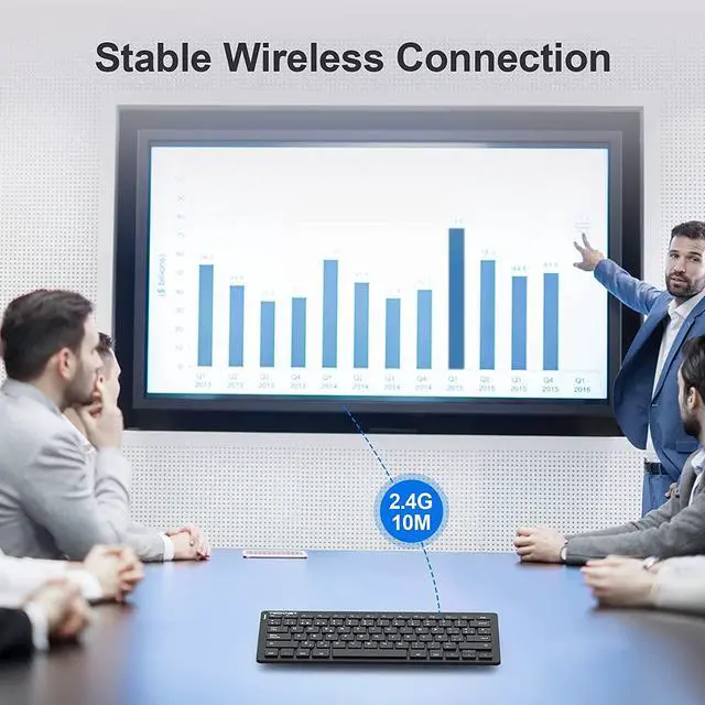 Alt view image 6 of 7 - Wireless Keyboard, Good Product Outlet 2.4GHz Ultra Slim Portable Compact Size Quite Small Keyboards for PC, Desktop, Smart TV, Notebook, Laptop, Windows 7/8 /10, Max iOS