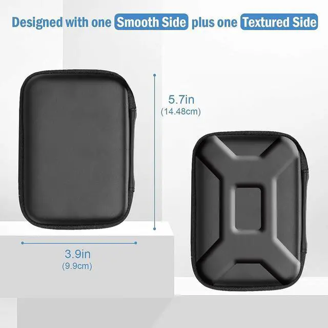 Alt view image 6 of 7 - Hard Drive Case for Canvio Basics  WD Elements My Passport  Portable Backup Plus Slim 1TB 2TB 3TB 4TB USB 3.0 2.5 Samsung T9 Portable External Hard Drive Case -Black