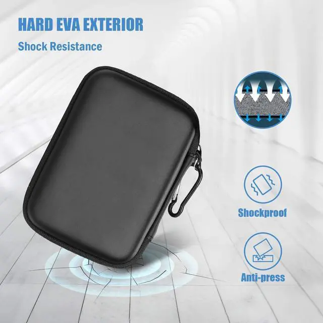 Alt view image 4 of 7 - Hard Drive Case for Canvio Basics  WD Elements My Passport  Portable Backup Plus Slim 1TB 2TB 3TB 4TB USB 3.0 2.5 Samsung T9 Portable External Hard Drive Case -Black