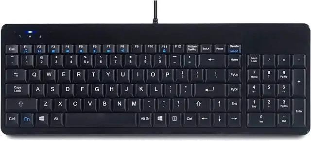 Main image of Perixx PERIBOARD-220H US, Wired Compact USB Keyboard with 2 Hubs - Build-in Numeric Keypad - Black - US English Layout, (11506)