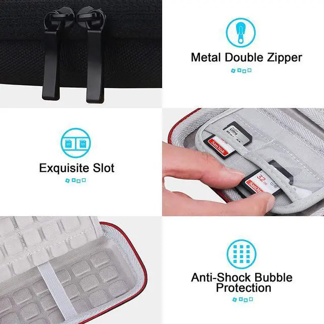 Alt view image 3 of 6 - Hard Carrying Case for SanDisk Extreme Pro/SanDisk Extreme Portable External SSD 500GB 1TB 2TB 4TB USB-C Solid State Drive EVA Shockproof Water Repellent Protective Storage Travel Bag Black
