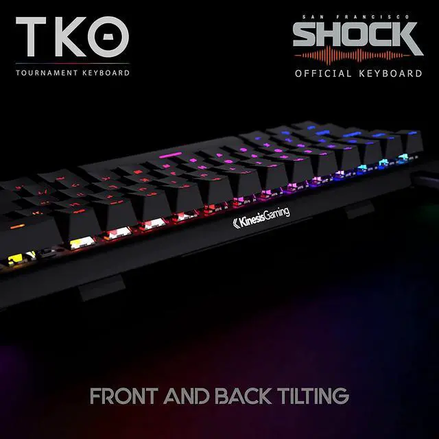 Alt view image 6 of 7 - KINESIS Gaming TKO Mechanical Keyboard | Clicky White Switches | 60% Layout | Split Spacebar | Hotswap | PBT Keycaps | Aluminum Body | SF Shock Limited Edition Travel Case