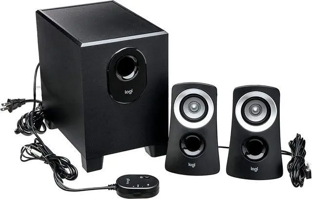 Alt view image 7 of 7 - Logi tech Z313 2.1 Multimedia Speaker System with Subwoofer, Full Range Audio, 50 Watts Peak Power, Strong Bass, 3.5mm Inputs, PC/PS4/Xbox/TV/Smartphone/Tablet/Music Player - Black